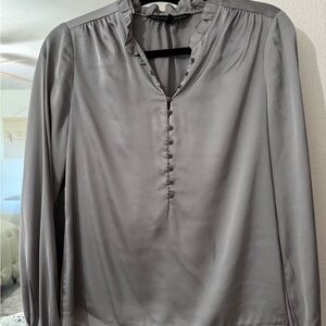 White House Black Market Gray Blouse
